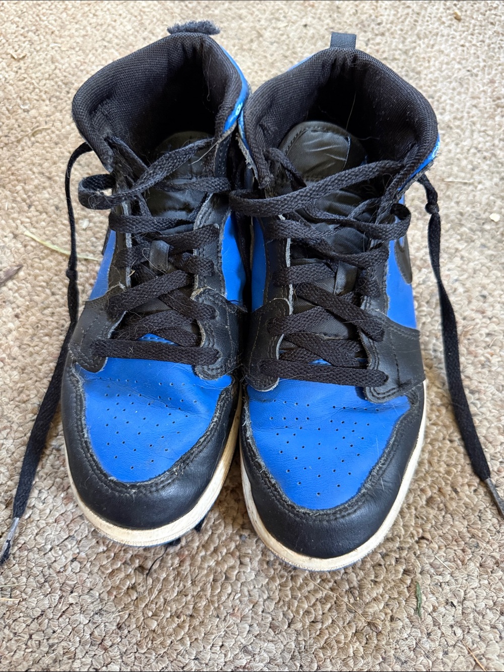 Nike Kids Black and Blue High-Top Sneakers